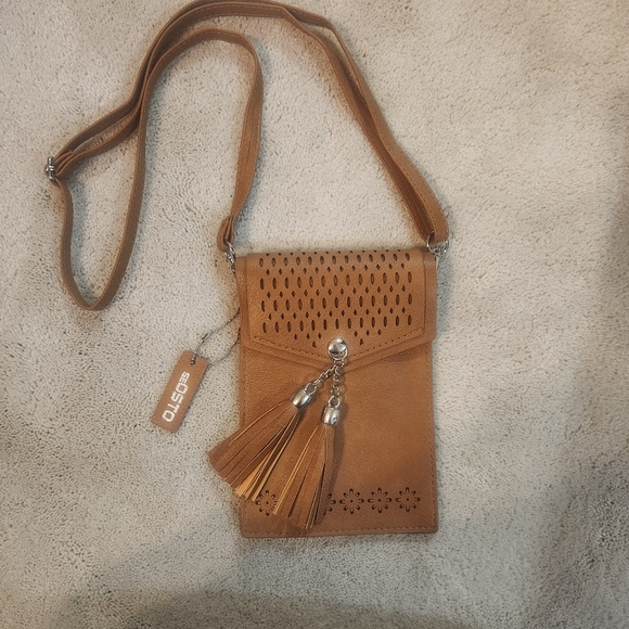 NWOT Se Osto Womens Small Crossbody Bag, Tassel Cell Phone Purse Holder Wallet - Picture 6 of 6